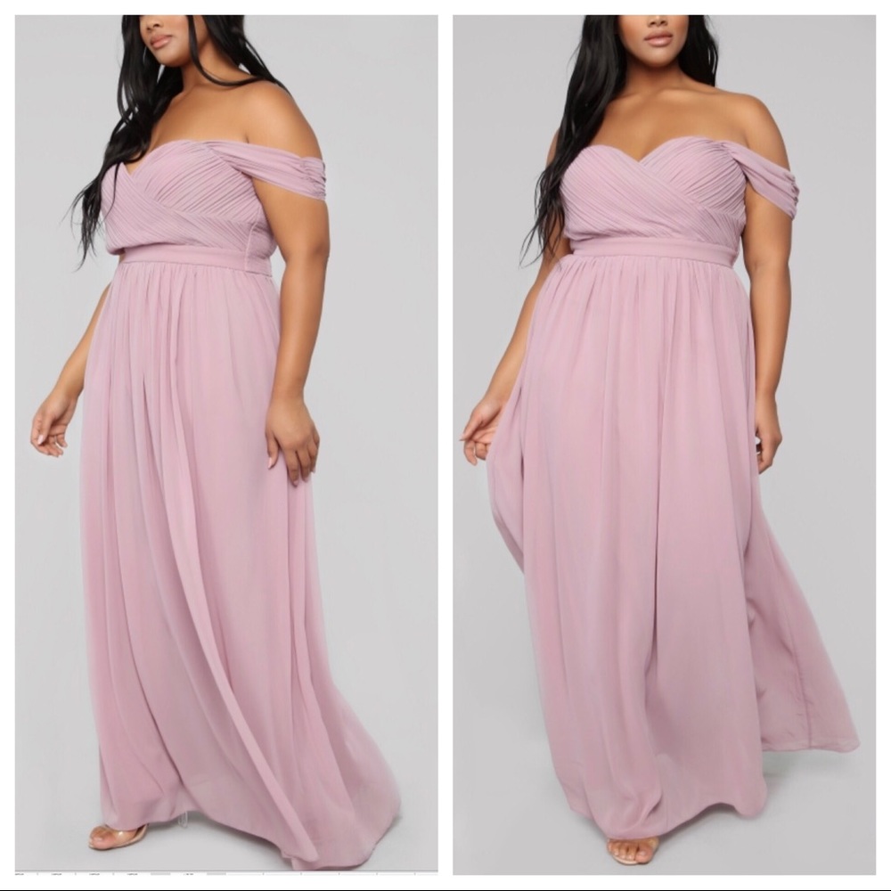 NEW•1X-2X•ELEGANT LILLIANA LILAC OFF ETHEREAL GOWN - Picture 4 of 7